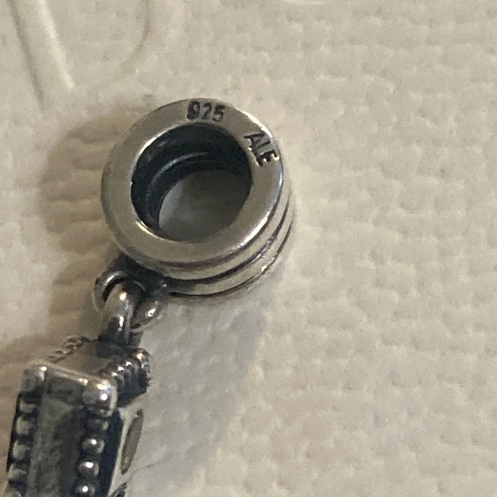 PANDORA STERLING SILVER GREEN PERIDOT DANGLE - Picture 5 of 6